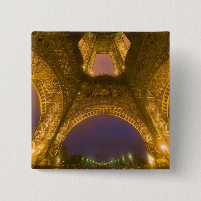 Chapa Cuadrada Francia, París. Torre Eiffel iluminada a las 2 (Anverso)