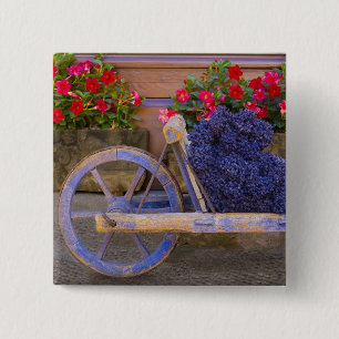 Chapa Cuadrada Francia, Provenza, Sault. Viejo carro de madera co