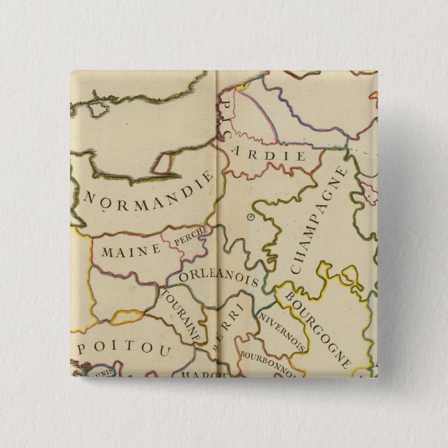 Chapa Cuadrada Francia, providencias y fronteras (Anverso)