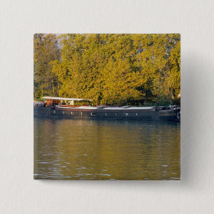 Chapa Cuadrada Francia, río Ródano, cerca de Aviñón, barcaza 
