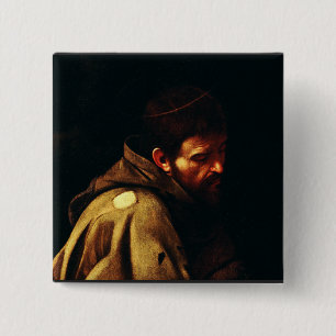 Chapa Cuadrada Francisco de Asís por Caravaggio
