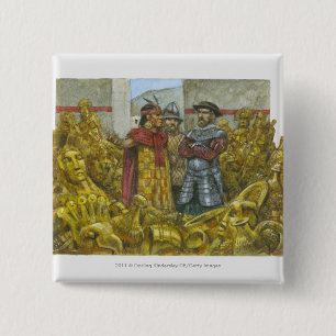 Chapa Cuadrada Francisco Pizarro al lado del emperador Atahualpa