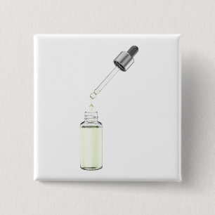 Chapa Cuadrada Frasco de gafas de vidrio abierto con pipeta