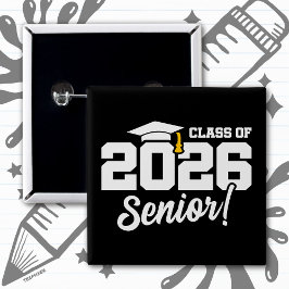 Chapa Cuadrada Frase divertida de graduación de la clase de 2026