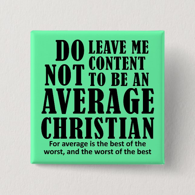 Chapa Cuadrada Frases cristianas promedio (Anverso)