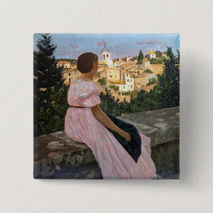 Chapa Cuadrada Frederic Bazille - El vestido rosa