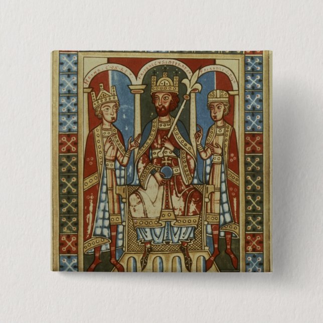 Chapa Cuadrada Frederick I con sus dos hijos (Anverso)