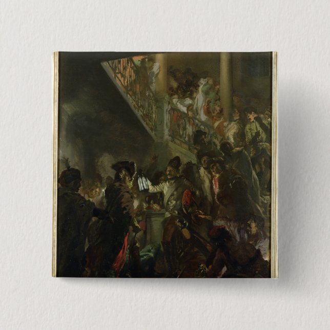 Chapa Cuadrada Frederick II el grande, en Lissa, Bonsoir (Anverso)