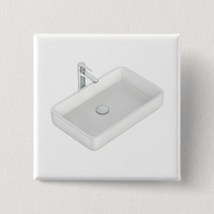 Chapa Cuadrada Fregadero de baño cuadrado blanco moderno con grif