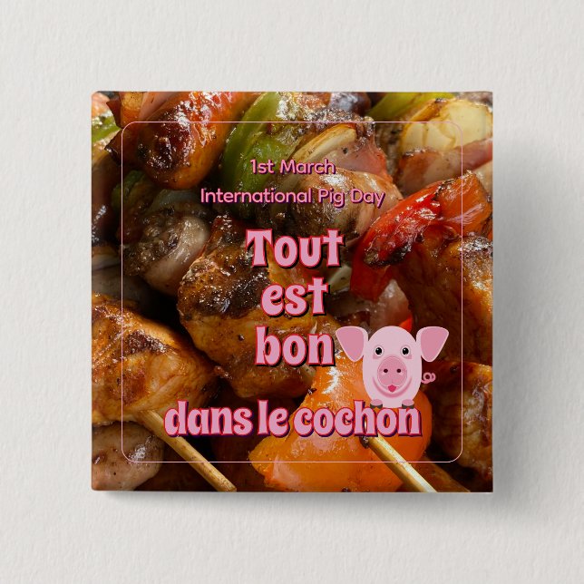Chapa Cuadrada French proverb about pigs (Anverso)
