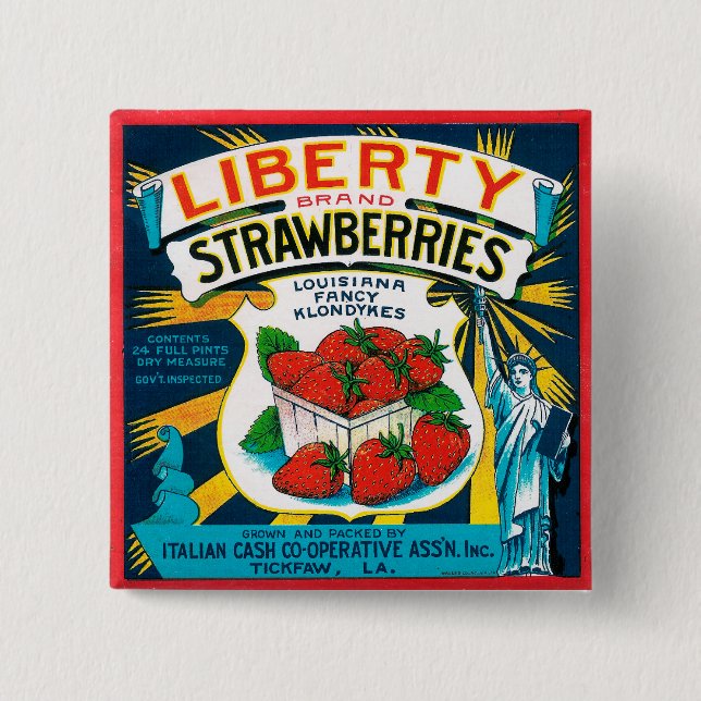 Chapa Cuadrada Fresas de la libertad (Anverso)