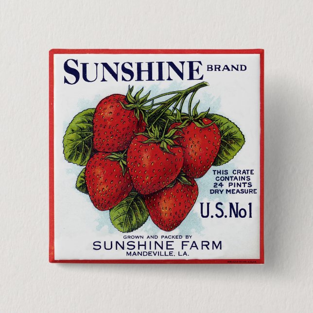 Chapa Cuadrada Fresas Sunshine (Anverso)
