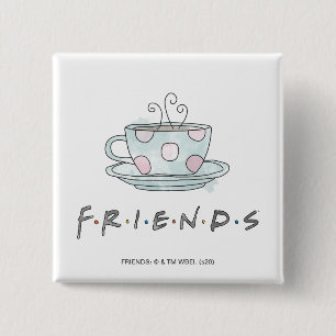 Chapa Cuadrada FRIENDS™ Taza de Café Acuarela