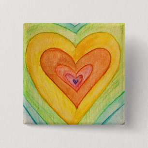 Chapa Cuadrada Fritivismo arcoiris Corazones Art Lapel Pins o bot