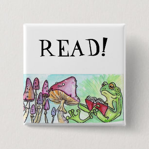 Chapa Cuadrada Frog de libro de historias