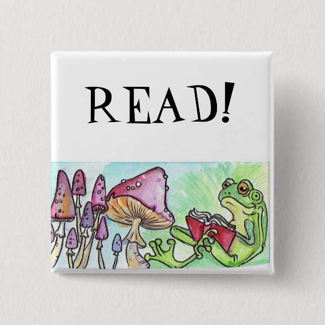 Chapa Cuadrada Frog de libro de historias (Anverso)