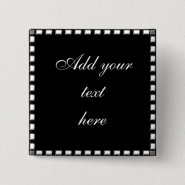 Chapa Cuadrada Frontera de piedra cristalina impresa Pin de la (Anverso)