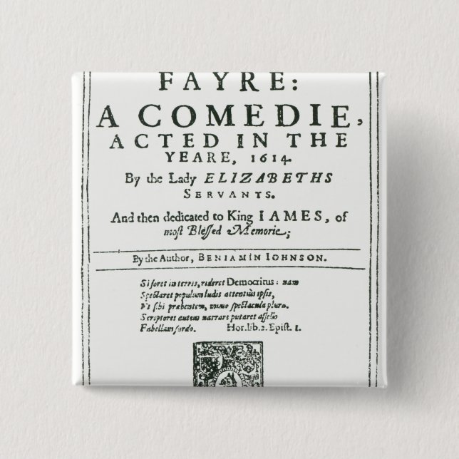 Chapa Cuadrada Frontispiece a 'Bartholomew Fair (Anverso)