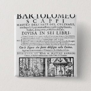 Chapa Cuadrada Frontispiece para cocinar el libro de Bartolomé