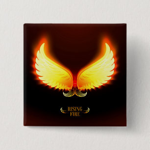 Chapa Cuadrada Fuego de levantamiento - alas de Phoenix