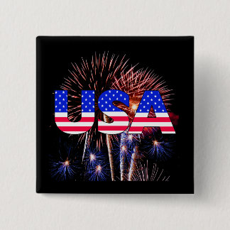 Chapa Cuadrada Fuegos artificiales de Patriotic USA