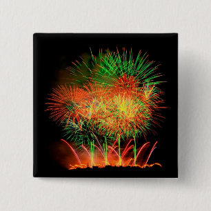Chapa Cuadrada Fuegos artificiales que se encienden encima del