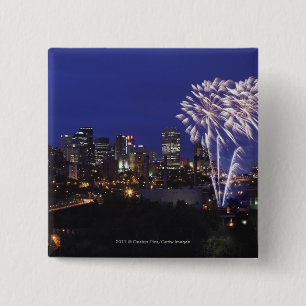Chapa Cuadrada Fuegos artificiales sobre la ciudad