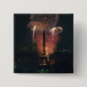 Chapa Cuadrada Fuegos artificiales, Torre Eiffel, París, Francia