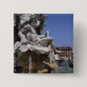 Chapa Cuadrada Fuente de los Cuatro Ríos, Piazza Navona, Roma,