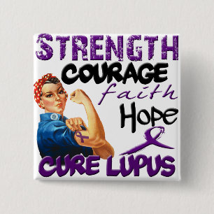 Chapa Cuadrada Fuerza, valor, fe, esperanza, - lupus de la