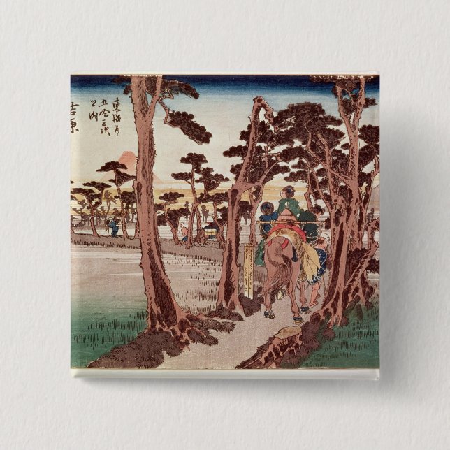 Chapa Cuadrada Fuji de Yoshiwara (Anverso)