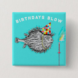 Chapa Cuadrada Funny Birthday Fish Wish