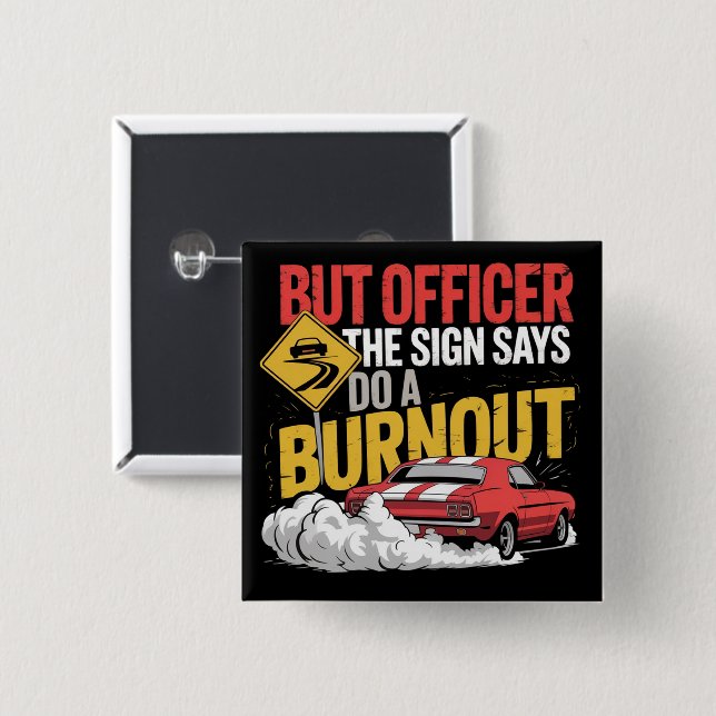 Chapa Cuadrada Funny Car Racing Burnout Drag Racing Muscle Car  (Anverso y reverso)