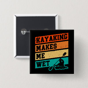 Chapa Cuadrada Funny Kayak Lover Kayaking Retro River Kayaker