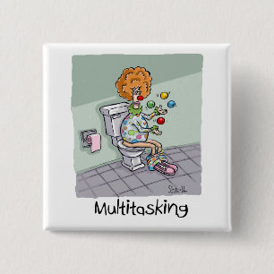 Chapa Cuadrada Funny Multitasking Juggling Clown Cards and Gifts
