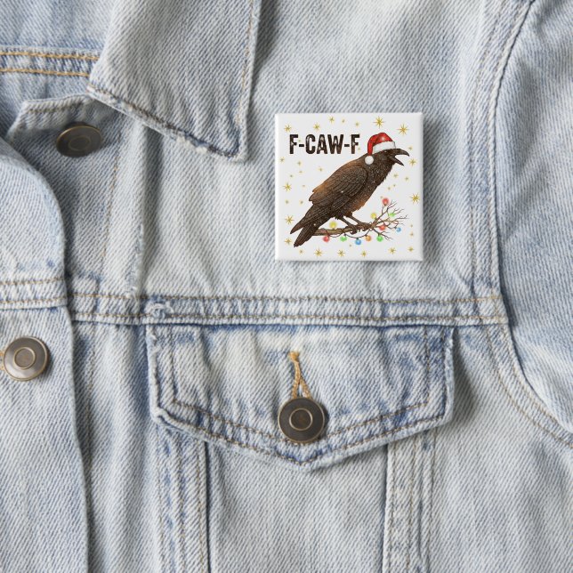 Chapa Cuadrada Funny Navidades Crow Raven F-CAW- F (In situ)