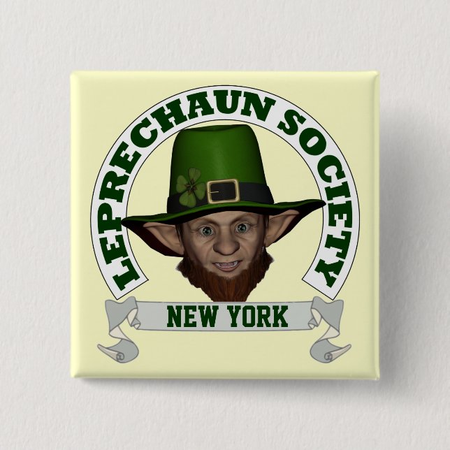 Chapa Cuadrada Funny New York leprechaun society (Anverso)