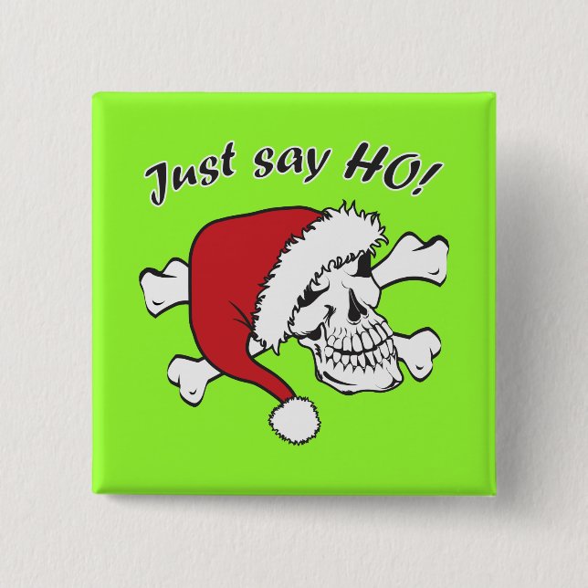 Chapa Cuadrada Funny Santa Skull (Anverso)