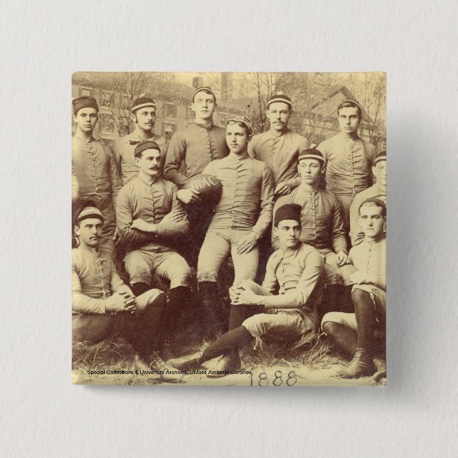 Chapa Cuadrada Fútbol 1888 de UMass (Anverso)