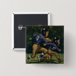 Chapa Cuadrada Fútbol Antiguo, Niños, Niños Jugando Deportes 