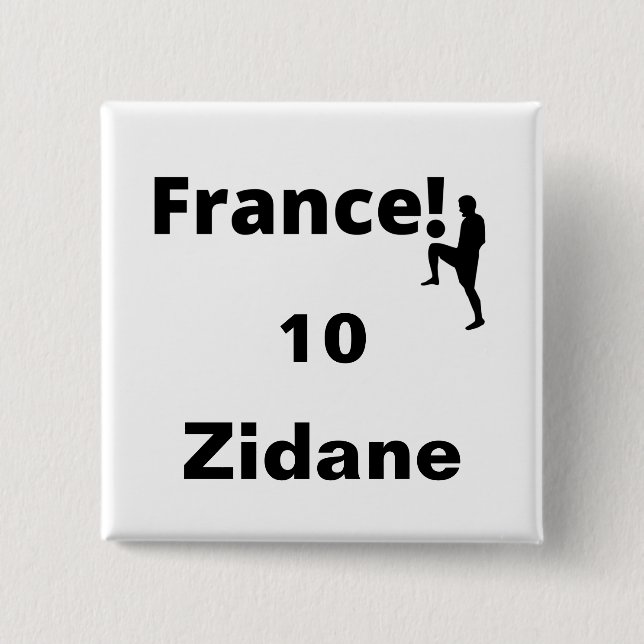 Chapa Cuadrada Fútbol Francia, personalizable (Anverso)