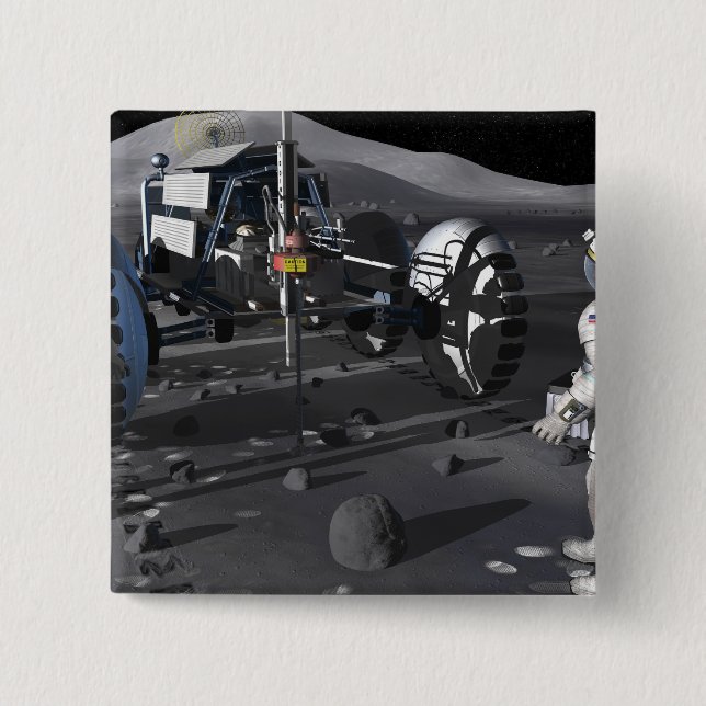 Chapa Cuadrada Futuras misiones de exploración espacial (Anverso)