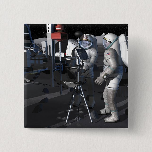 Chapa Cuadrada Futuras misiones de exploración espacial 5 (Anverso)