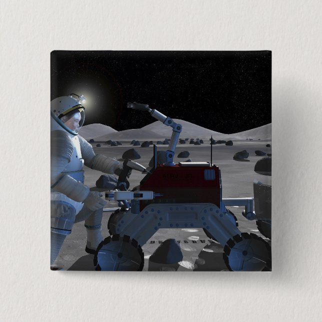 Chapa Cuadrada Futuras misiones de exploración espacial 7 (Anverso)