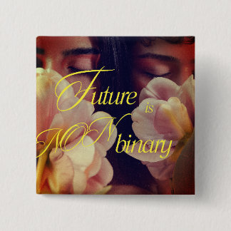 Chapa Cuadrada Future is Non-binary Floral Sticker