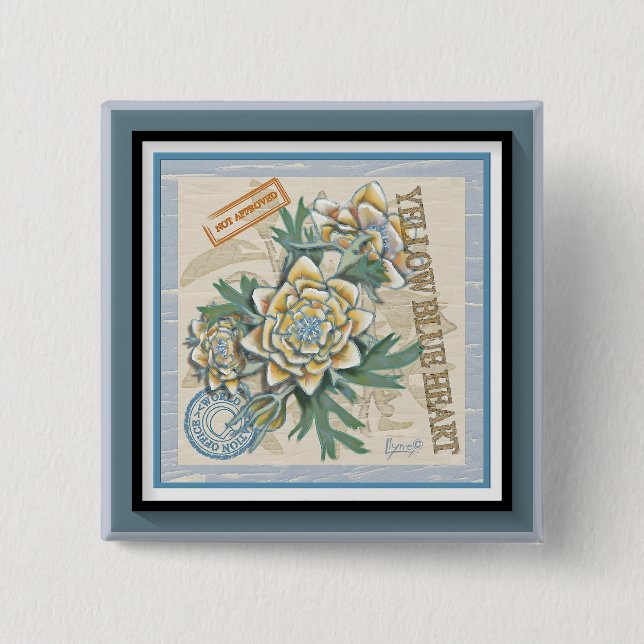 Chapa Cuadrada G Creación Oficina de la flor amarilla (Anverso)