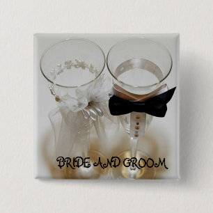 Chapa Cuadrada Gafas de celebración de bodas