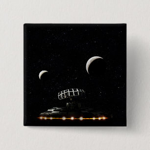 Chapa Cuadrada Galaxy Scanner - Radar Space Craft - Ciencia Ficci