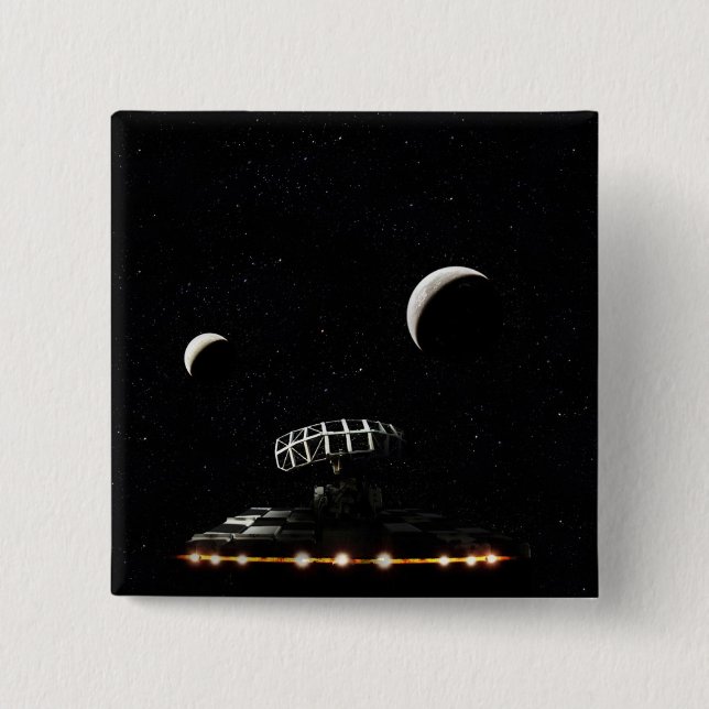 Chapa Cuadrada Galaxy Scanner - Radar Space Craft - Ciencia Ficci (Anverso)