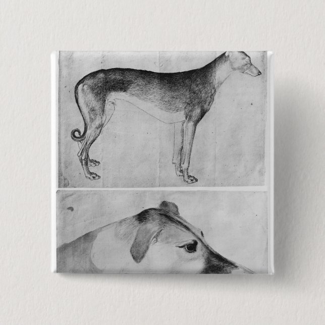 Chapa Cuadrada Galgo y cabeza de un galgo (Anverso)